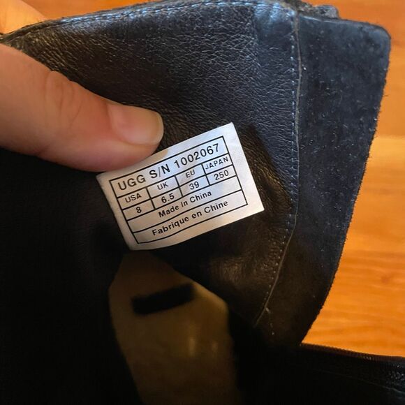 UGG | black leather bianka heeled bootie 8 - Picture 12 of 13